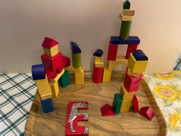 Holzbausteine Vintage Spielzeug