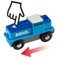 BRIO 33130 Blaue Frachtlok mit Batterie