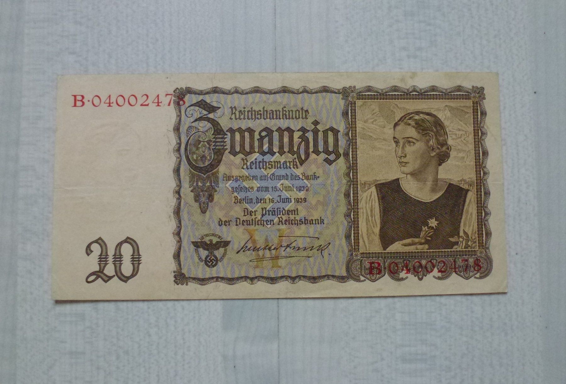 Banknoten: Deutschland ++ 2 Reichsmark 1939 – Gebraucht aus Walkringen von Casablanca777