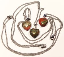 Kette mit Echtstein, Chromstahl-Kette mit Anhänger
