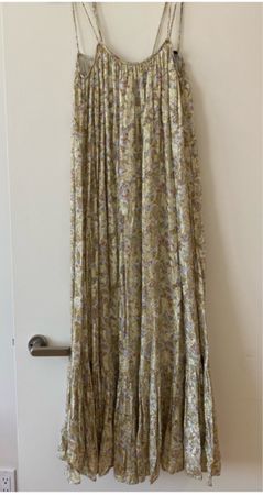 Sommerliches Maxikleid mit Blumenmuster S Gold