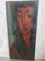 Vintage Emailleschild Kunst, signiert, Wanddeko, Rarität