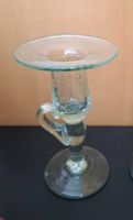 Kerzenständer mit Henkel aus Glas mundgeblasen