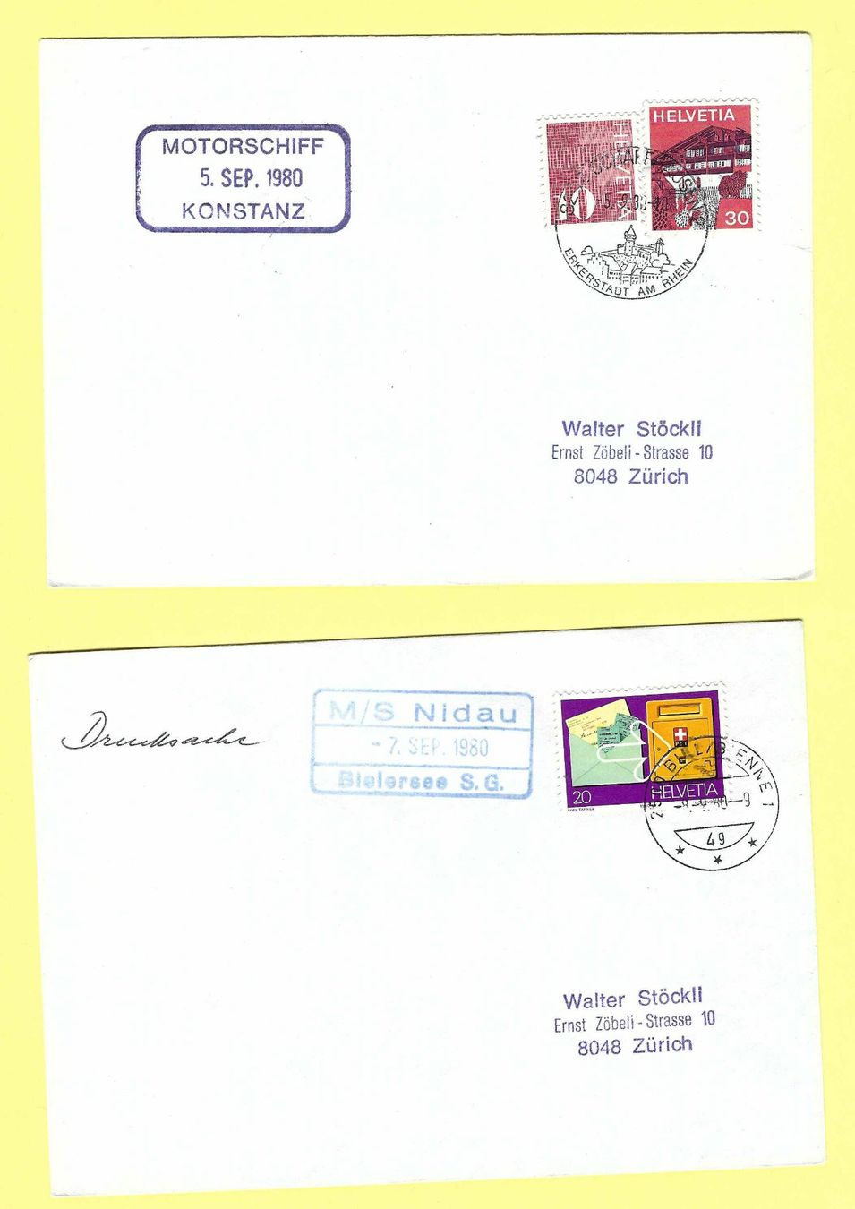 Alle Briefmarken: 4 Belege mit Schiffstempeln h5 – Gebraucht aus Aarau von fussball-fussball 1