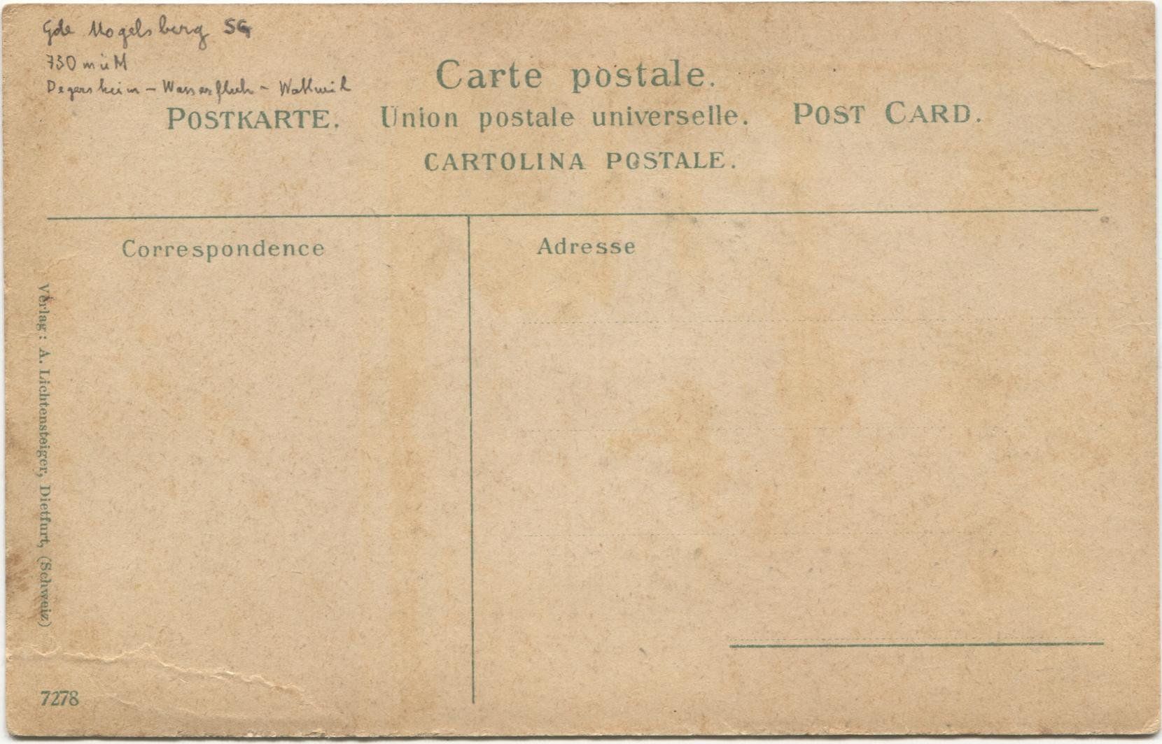 Cartoline postali: HOFFELD-WALDBACH SG Restaurant Säge mit Bahnbau BT-Bahn – Usato da Wil SG venduto da Clanx 1