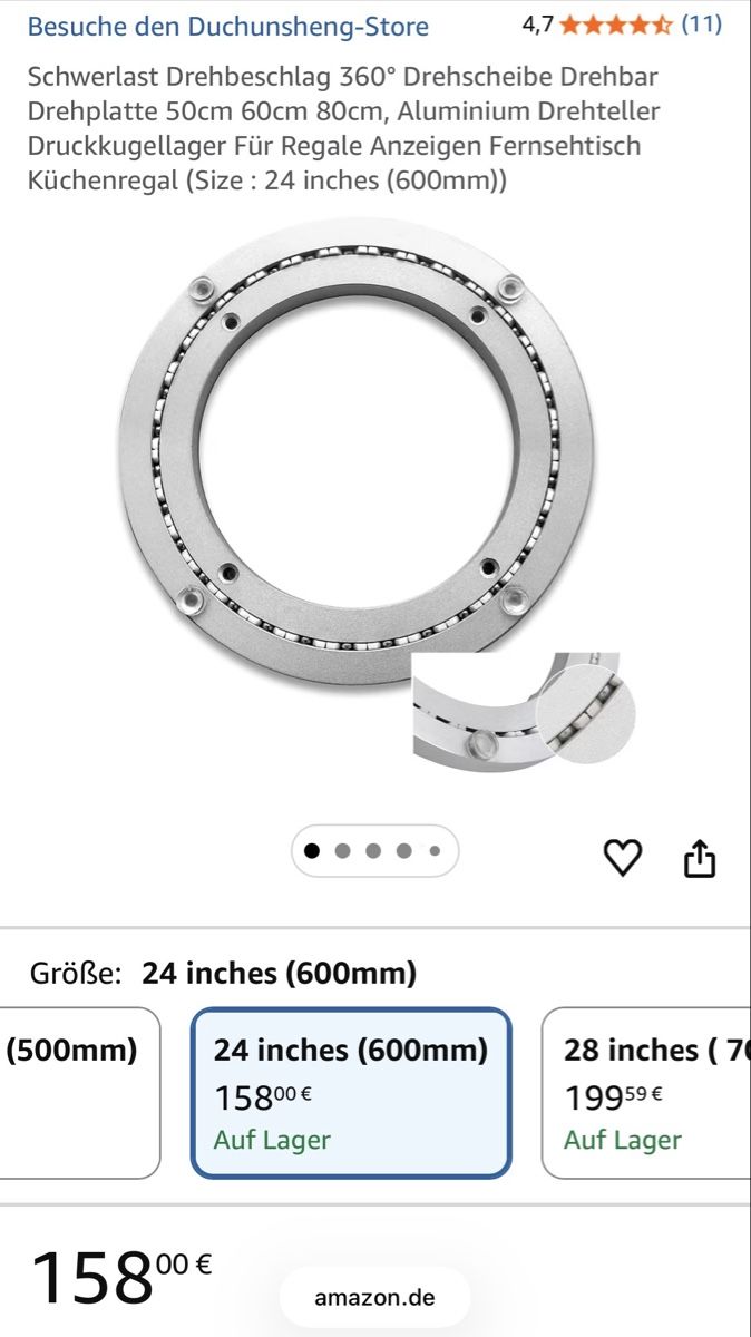 Ferramenta: Drehscheibe, Drehteller, 60cm Durchmesser, Alu mit Kugeln – Nuovo (secondo la descrizione) da Perlen venduto da Chregle1 3