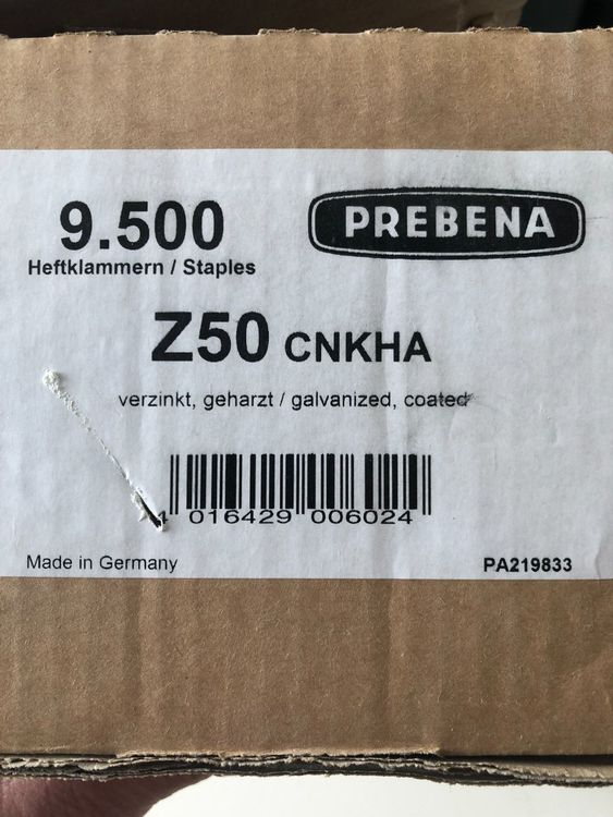 Heftklammern Typ G5562 16Ga Verzinkt