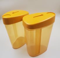 Lot de 2 boîtes verseuses vintage orange, années 70