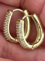 Luxus Elegante Creolen Ohrschmuck Ohrstecker Farbe Gold