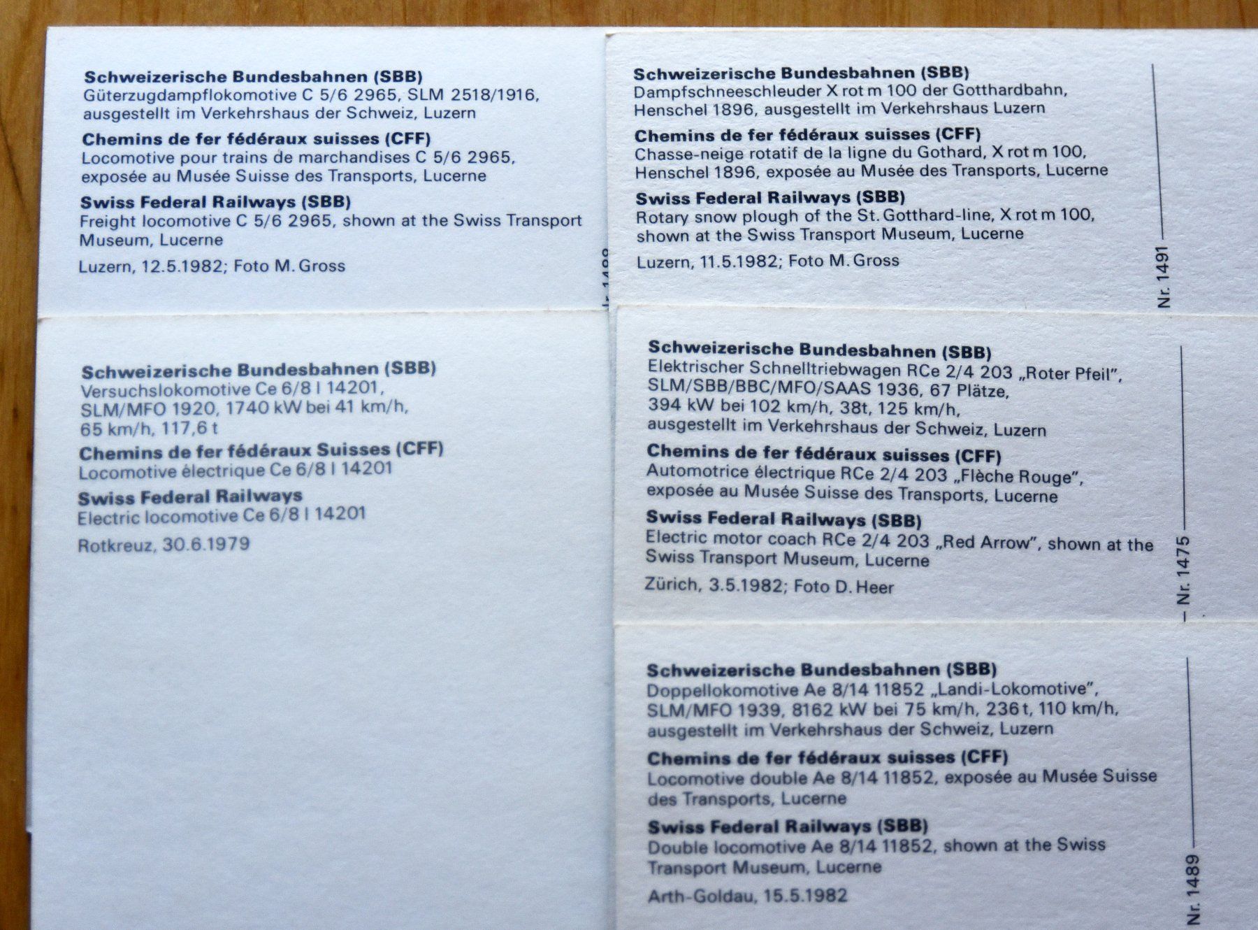 Cartoline postali: Postkarten / cartes postales - 5x SBB/CFF – Usato da Ostermundigen venduto da archeopteryx 2