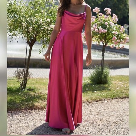 Abendkleid lang Pink Grösse 34 NEU 
