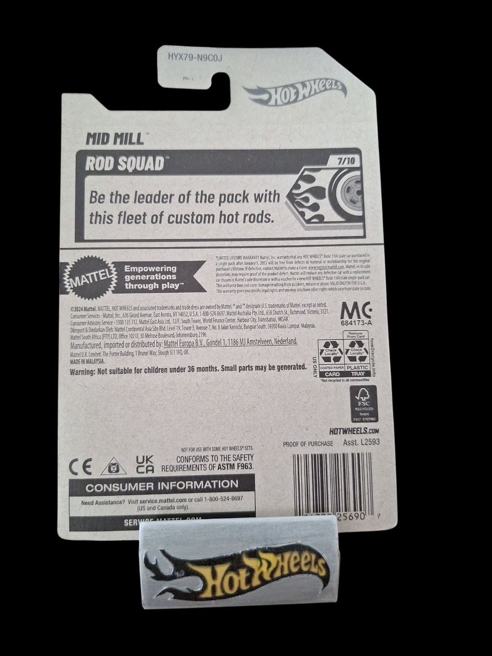 Hot Wheels Modellini d'auto: Hot Wheels Rod Squad 2025 Mid Mill 7/10 L – Nuovo e nell'imballaggio originale da Adlikon venduto da Mmartin0 1