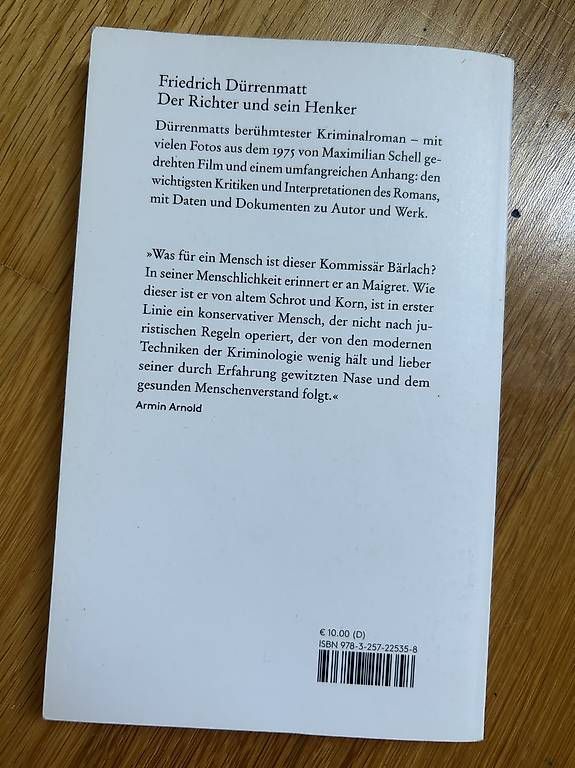 Livres: Der Richter und sein Henker  – D'occasion à Zürich par Kascha.B. 1