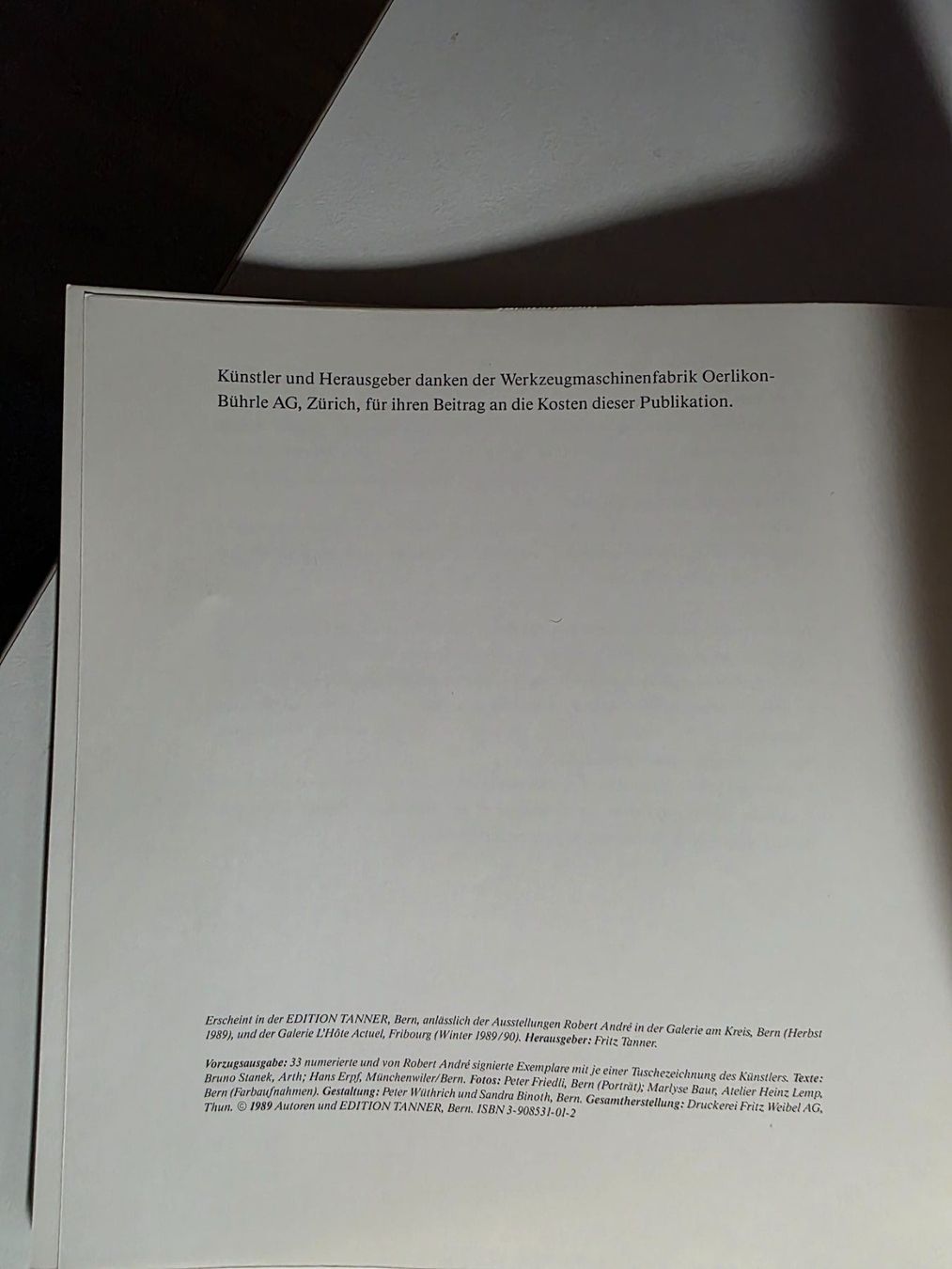Bücher: Robert André - Edition Tanner 1989 Ausstellung Bern – Gebraucht aus Walterswil BE von Lonitti 7