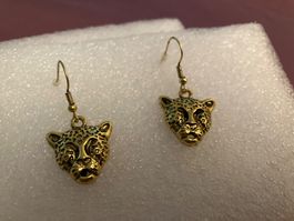 Sehr schöne Ohrringe Leopardenkopf Vintage Style, neu
