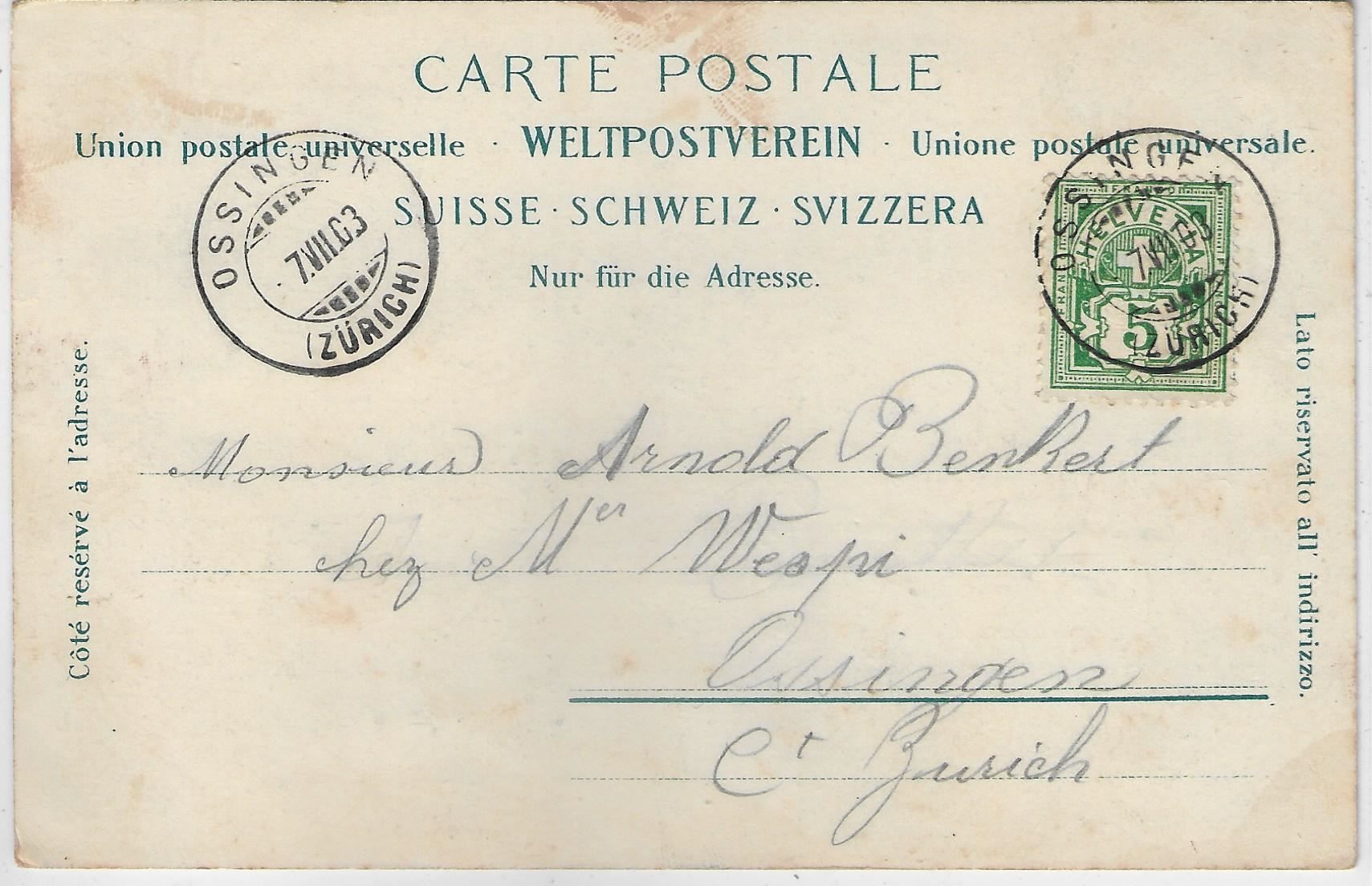 Ansichtskarten: Gotthard-Express 1903 – Gebraucht aus Ettingen von Kartenplanet 1