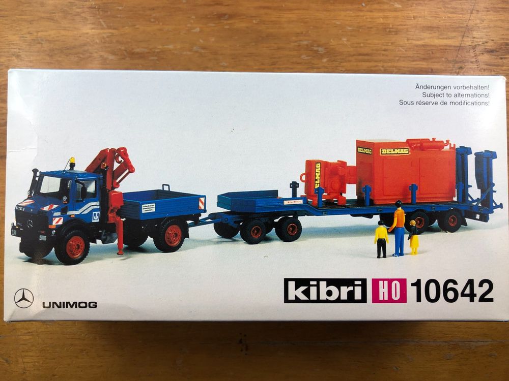 Kibri H0 14985 MB Unimog Con 2 Rimorchi Silos Raiffeisen &ndash; Scala 1:87 Usato