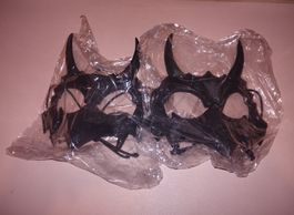 10x Halbmaske Drache schwarz - demi-masque dragon noir