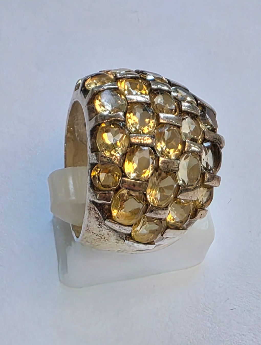 Bagues: Ring Silber mit Citrin Steinen Grösse 58 – Neuf (Voir description) à Zürich par Bieter04 2