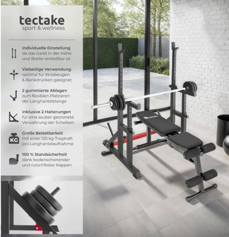 Hometrainer: Tectake Squat Rack "Creed" – Verstellbare Hantelablage – Gebraucht aus Regensdorf von Githa 1