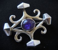 Amethyst Silber 925 Brosche / Anhänger