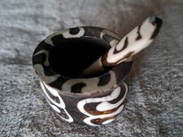 Handgemachtes, tolles Salzdöschen mut Löffel aus echtem Horn