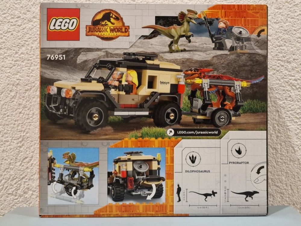 Lego 76951 Jurassic World Pyroraptor Dilophosaurus Transport (Neu und ...