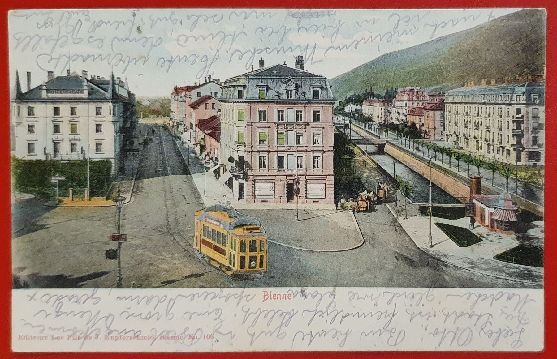 Cartoline postali: Bienne/Biel 1904 - Strassenbahn – Usato da Kreuzlingen venduto da Rschweiz1