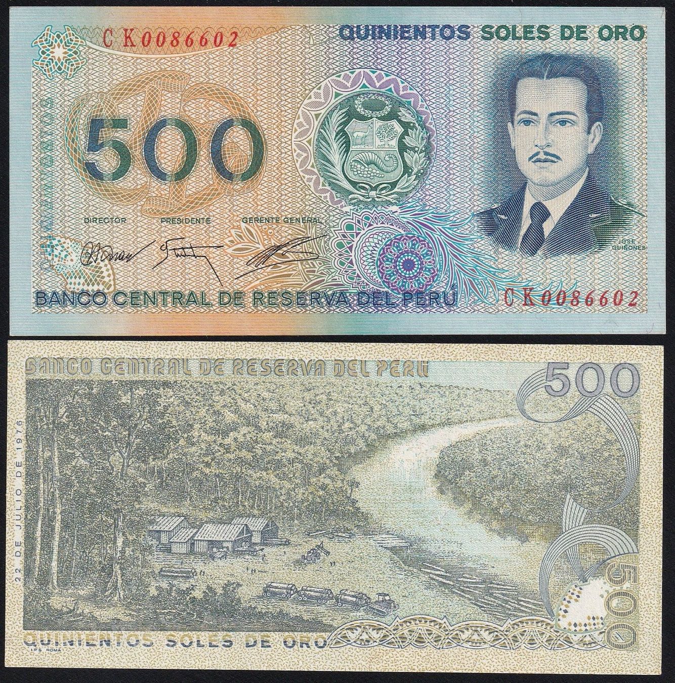 Banconote: Peru 500 Soles UNC 1976 – Nuovo (secondo la descrizione) da Naters venduto da Radman