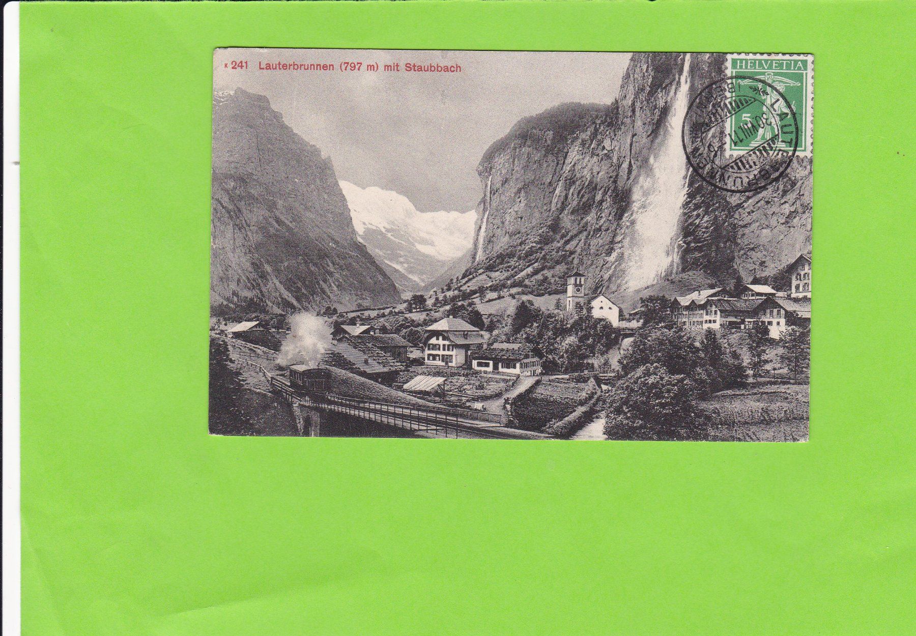 Ansichtskarten: Lauterbrunnen mit Staubbach---1911 – Gebraucht aus St. Peterzell von neckertal