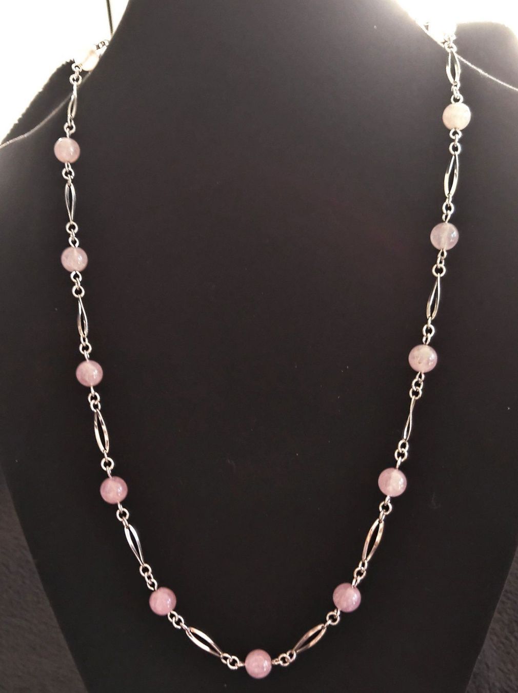 Catenine: Halskette Silber 800 mit Rosenquarz – Usato da Bettwiesen venduto da wicking27
