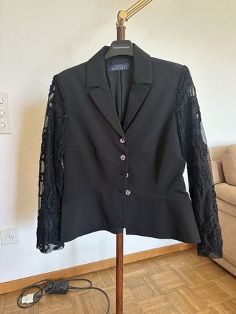 Giacca Amuleti nera, maniche in pizzo - Taglia S 🧥🖤 (51)