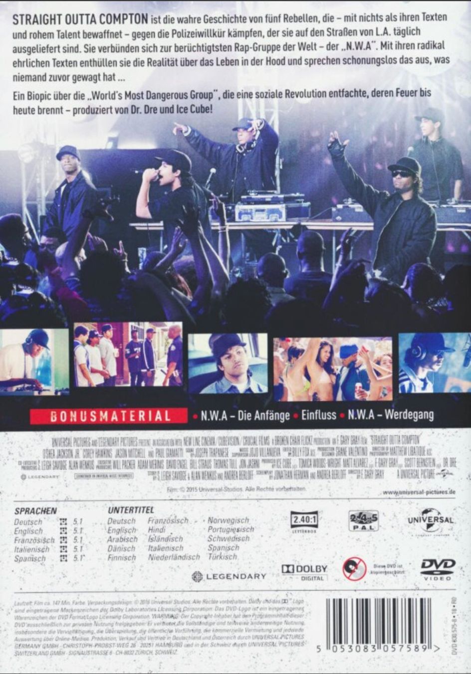 Tutti i DVDs: Straight Outta Compton - N.W.A. (DVD) – Usato da Brunnen venduto da Barfly5 1