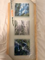 3er Bilder Set mit Wasserfall-Motiven, Holzrahmen, neuwertig