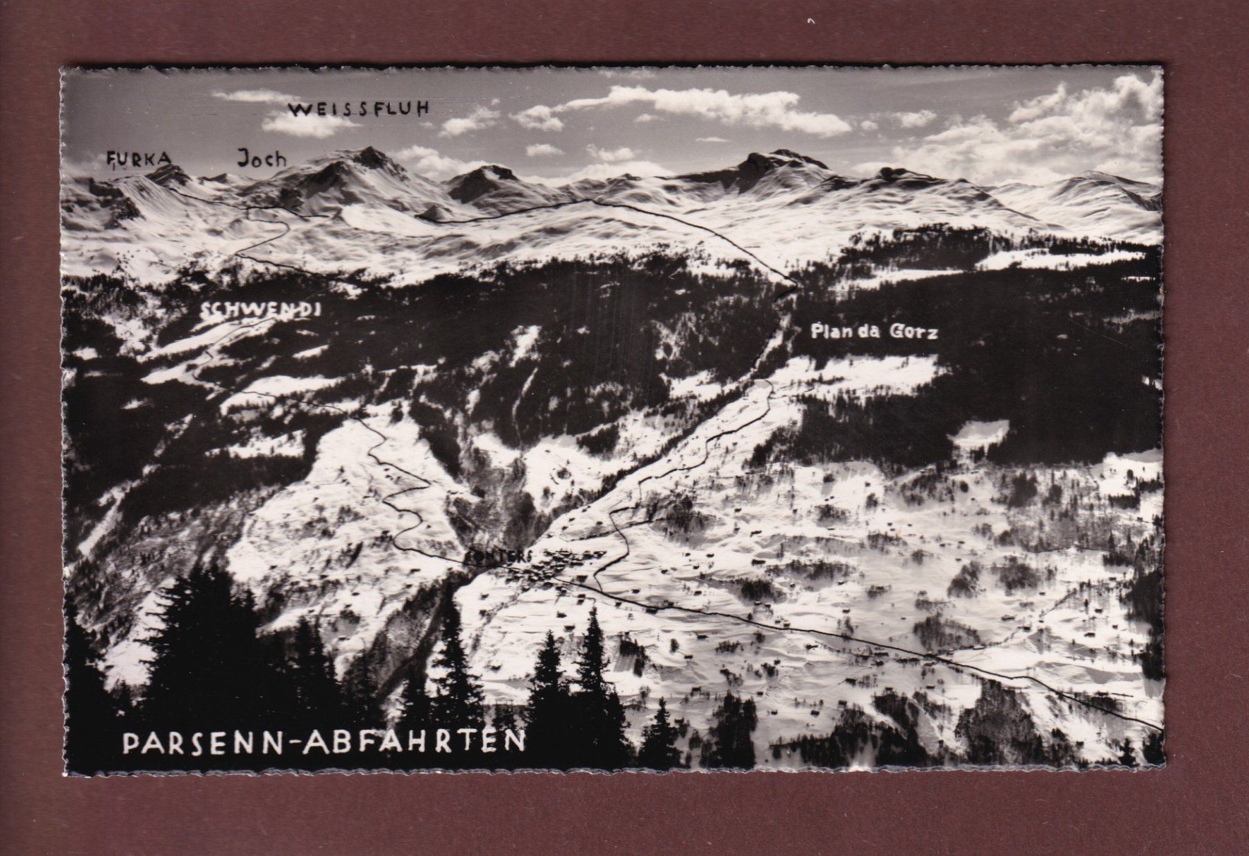 Ansichtskarten: DAVOS - Parsenn-Abfahrten – Gebraucht aus Pully von nicecards