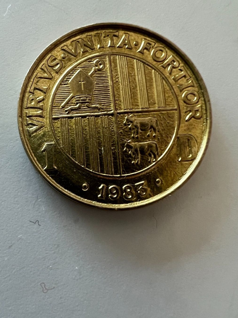 Alle Münzen: Andorra 1 Dinar 1983 unzirkuliert – Gebraucht aus Aeugst am Albis von gzhtox