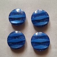 4 Knöpfe blau mit Glitzereffekt, 20 mm.