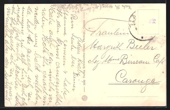 Cartoline postali: Glarus, Bahnhofstrasse und Burgstrasse m – Usato da Berlin venduto da bartko-reher 1