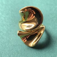 Bague Vintage QJ Ring Statement Goldfarben Taille 53