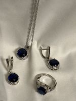 Parure bleu foncée , taille 53 argent 925