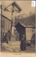 Finhaut - Wegkreuz mit Pfarrer - croix de chemin avec le cur