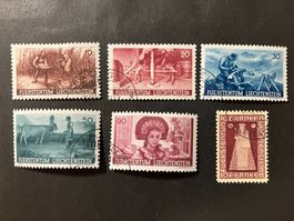 Mi 192-97, Serie Anbauwerk + 10Fr., gestempelt