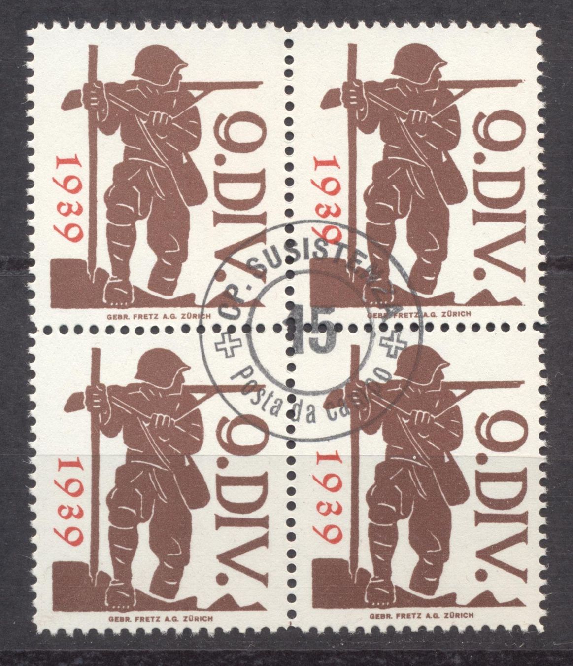 Alle Briefmarken: Kommandostäbe Nr. 84/1 Viererb. o – Gebraucht aus Siebnen von Fstaehli
