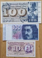 Banknoten (ungefaltet) Schweiz 3 Stk.