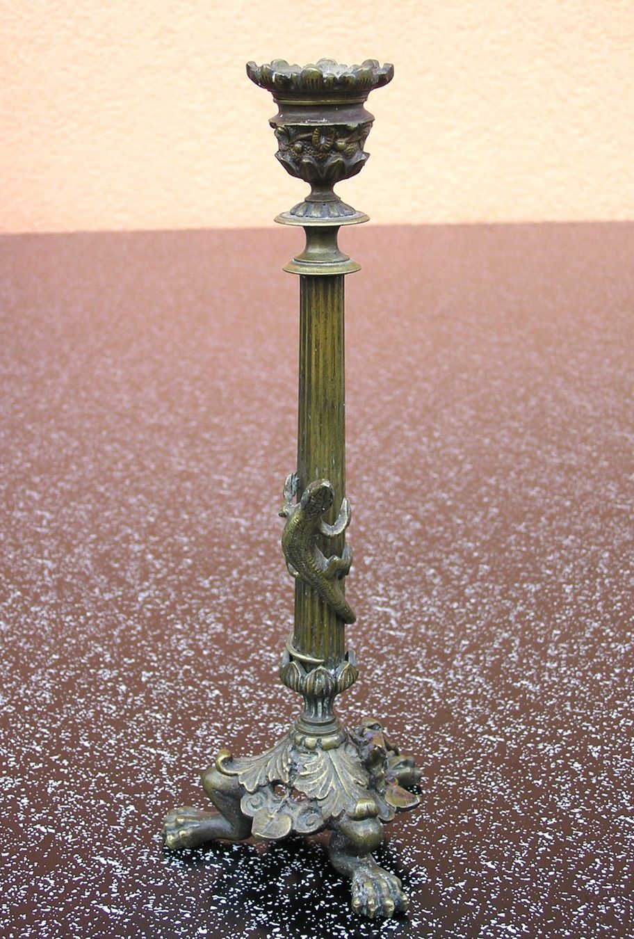 Portacandele: ANTIKER BRONZE KERZENSTÄNDER EIDECHSEN SALAMANDER – Usato da Grenchen venduto da Antique-hunter 3