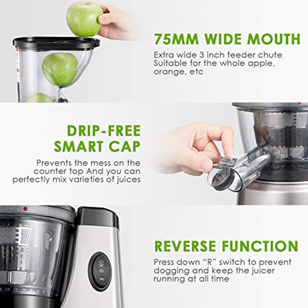 Küchengeräte: Aicok Saftpresse Slow Juicer 2 Filter – Neu und originalverpackt aus Bottighofen von zaap 3