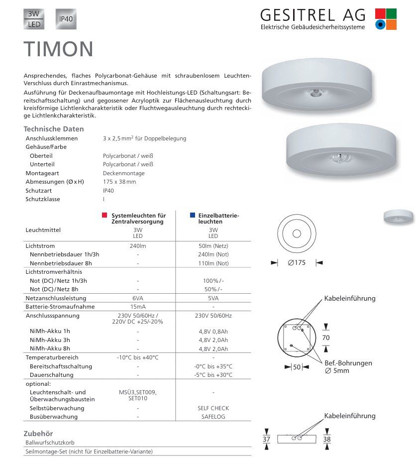 Lampade: Posten 24Stk Gesitrel TIMON Sicherheitsleuchte LED – Usato da Derendingen venduto da Meisterstuecke 1