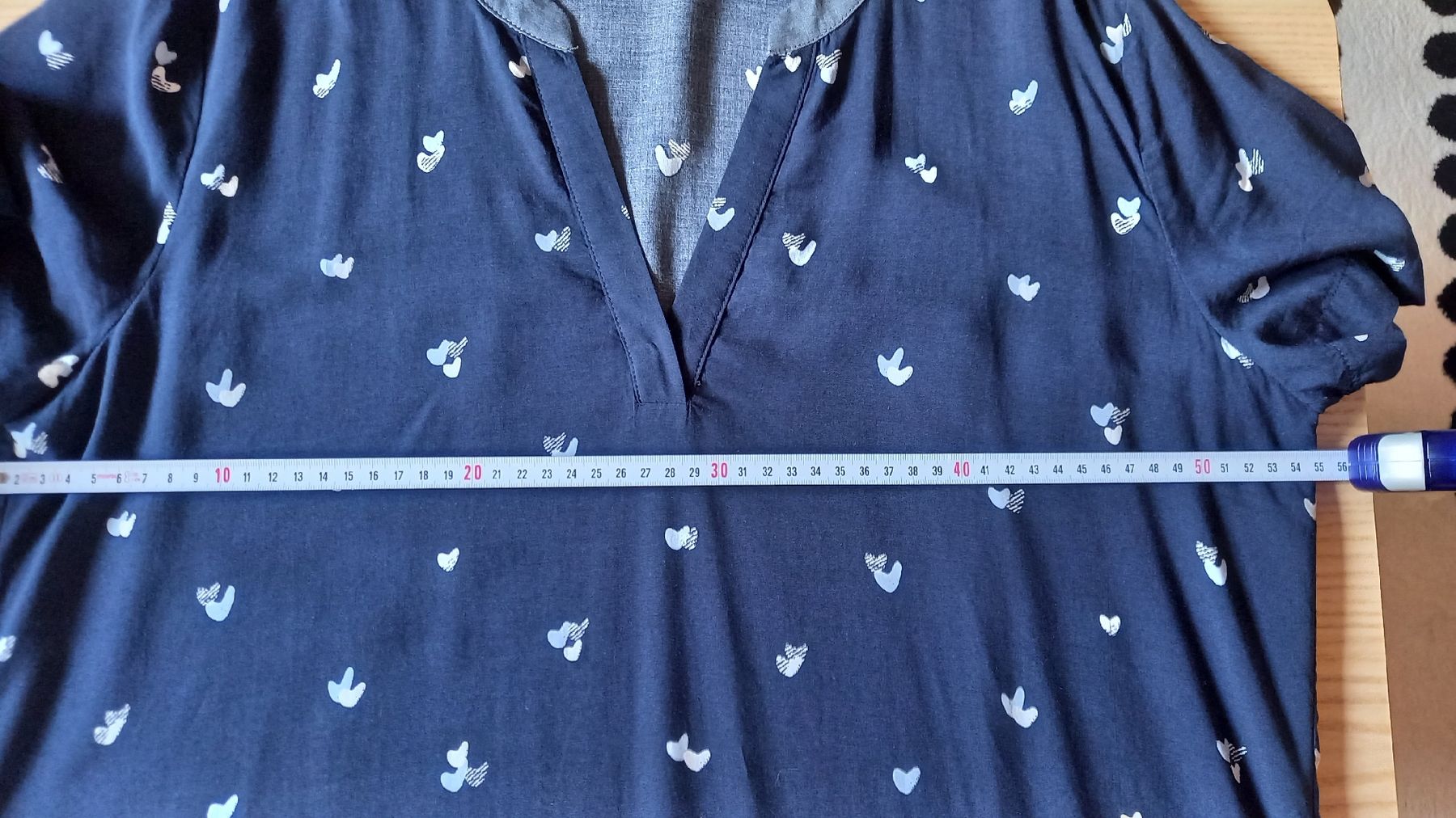 Blusen: Sandwich Bluse, dunkelblau mit Muster, Gr. 42 – Gebraucht aus St. Gallen von Otterndorf 4