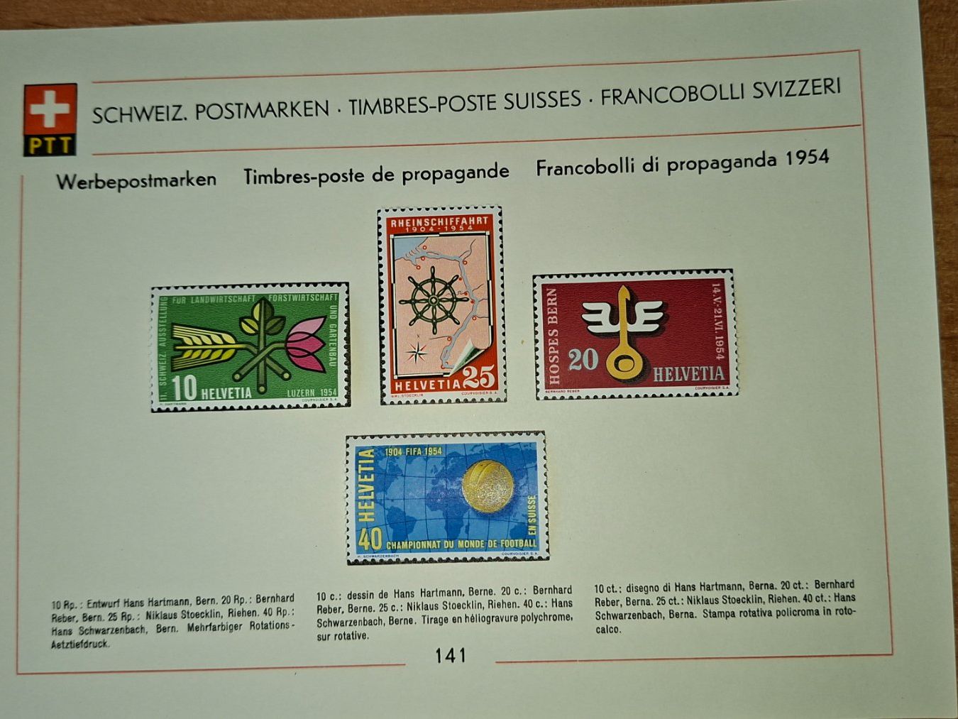 Tutti i francobolli: CH316 - Feuillet PTT Propagande 1954 – Usato da Trélex venduto da Phil_Albert