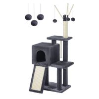 Kratzbaum Katzenbaum Katzenmöbel 118cm Rampe Höhle Bälle